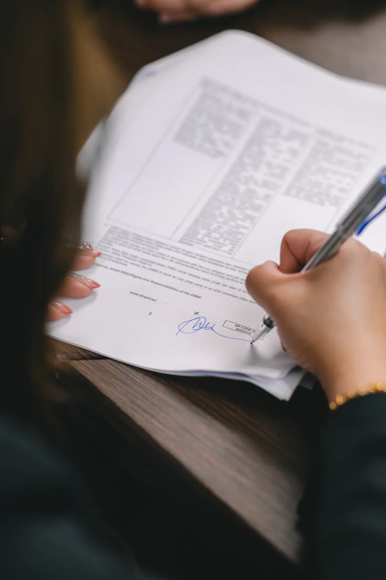 Filling out permit application form